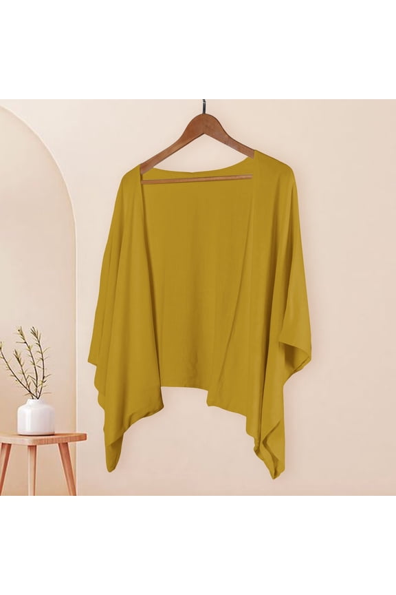 ZSQDM Women's Cardigan Womens Linen Cardigan 3/4 Sleeve Open Front Casual Loose Cover Up Lightweight Draped Ruffles Knit Cardigan Black Sweaters for Women Cardigan Womens Short Sleeve Sweater(L)