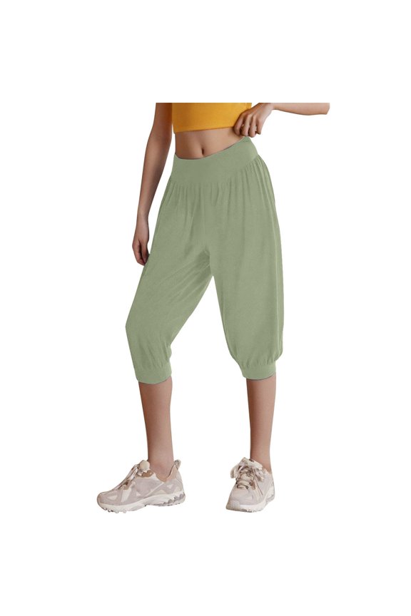 Women's Casual Pants Men's Casual Shorts Light Green Women Yoga Pant Polyester,Spandex L