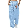thumbnail image 1 of ZSQDM Women's Casual Pants Men's Jeans Sky Blue Women blendingpants Little Terry L, 1 of 3
