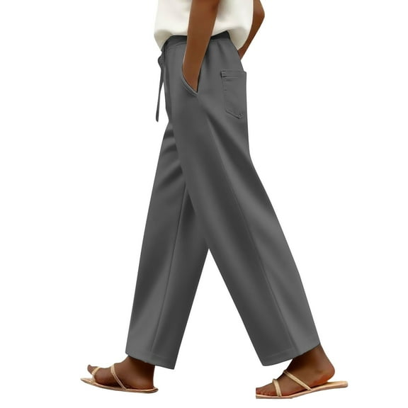 ZSQDM Women's Casual Pants Men's underwear Dark Gray women casual pants Polyester L