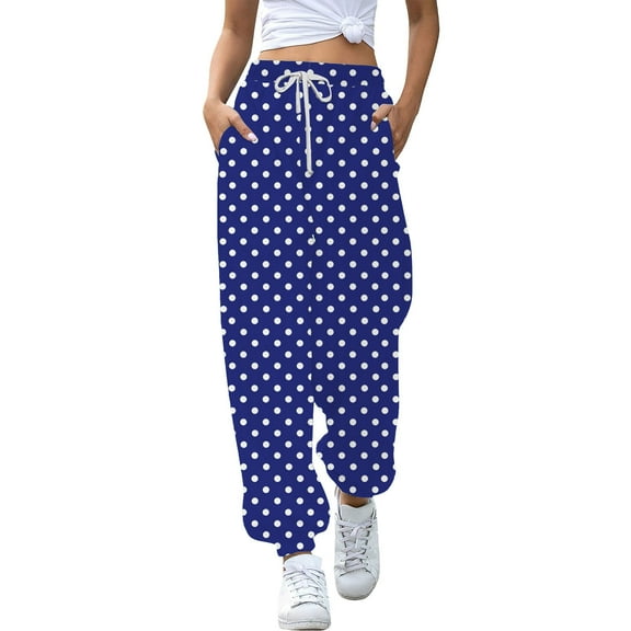 ZSQDM Women's Casual Pants Plus Size Pants Blue women casual pants Little Terry XL