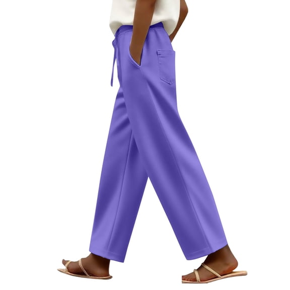 ZSQDM Women's Casual Pants Plus Size Pants Dark Purple women casual pants Polyester L