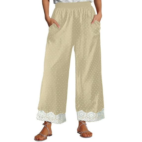 ZSQDM Women's Casual Pants Plus Size Pants Khaki Women blendingpants blended fabric XL