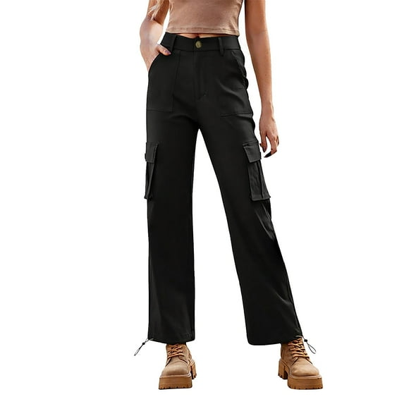 ZSQDM Women's Casual Pants Women's Casual Pants Black Women blendingpants cotton M