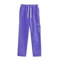 thumbnail image 1 of ZSQDM Women's Casual Pants Women's Jeans Dark Purple Women blendingpants Polyester XL, 1 of 5
