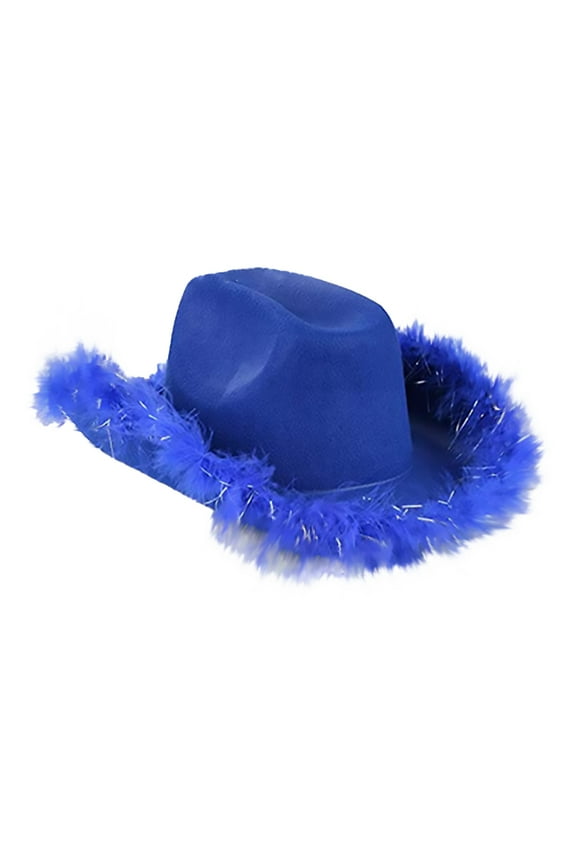 ZSQDM Women's Edge Cowboy Hat Fleece Trimmed Decorative Hat Western Cowboy Stylized Hat beanie for Women Trucker Hats Women Bucket Hats Bump Cap