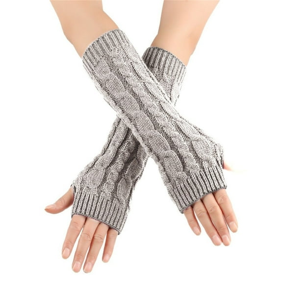 ZSQDM Women's Gloves Women's Winter Solid Dough Half Finger Warm Knitting Gloves Unisex Gloves
