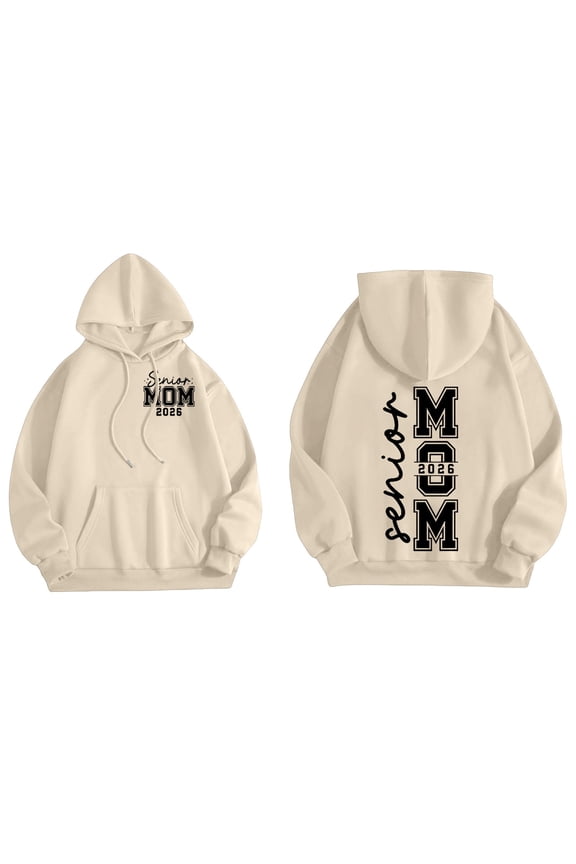 ZSQDM Women's Hoodies Sweatshirts Light Weight Hoodies for Women Personalized Senior Class of 2026 Sweatshirt Senior Mom 2026 Shirt Polyester Women Blending Sweatshirt (L)