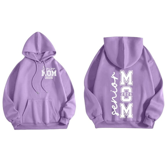 ZSQDM Women's Hoodies Sweatshirts Turtleneck Sweater Personalized Senior Class of 2026 Sweatshirt Senior Mom 2026 Shirt Polyester Women Blending Sweatshirt (S)