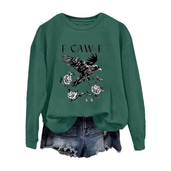 ZSQDM Women's Hoodless Sweatshirt Airplane Mode Hoodie Women Women's Casual Fun Printed Round Neck Top Hoodless Sweatshirt Features Polyester Women Blending Sweatshirt(L)