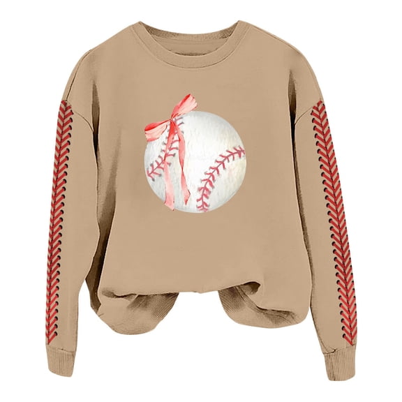 ZSQDM Women's Hoodless Sweatshirt Crop Zip Up Hoodie Women Baseball Mom Sweatshirt for Women Long Sleeve Crewneck Graphic Pullover Top Softball Casual Sport Shirt Plush Crew Neck Hoodie(M)