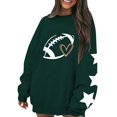 thumbnail image 1 of ZSQDM Women's Hoodless Sweatshirt Fleece Zip Up Hoodie Football Funny Sweatshirt for Women Graphic Print Sunday Casual Long Sleeve Crewneck 2025 Fall Pullover Polyester Women Blending Sweatshirt (L), 1 of 4