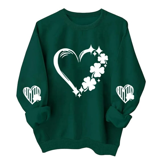 ZSQDM Women's Hoodless Sweatshirt Womens Crewneck Sweatshirt Casual Loose Fitting Tops Long Sleeve T Shirt St. Day Shirts for Women Long Sleeve Crewneck Irish Sweatshirts Oversized Saint Tops (M)