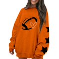 thumbnail image 1 of ZSQDM Women's Hoodless Sweatshirt Womens' Turtleneck Long Sleeve Cable Knit Sweaters Football Funny Sweatshirt for Women Graphic Print Sunday Casual Long Sleeve Crewneck 2025 Fall Polyester (Xxl), 1 of 3