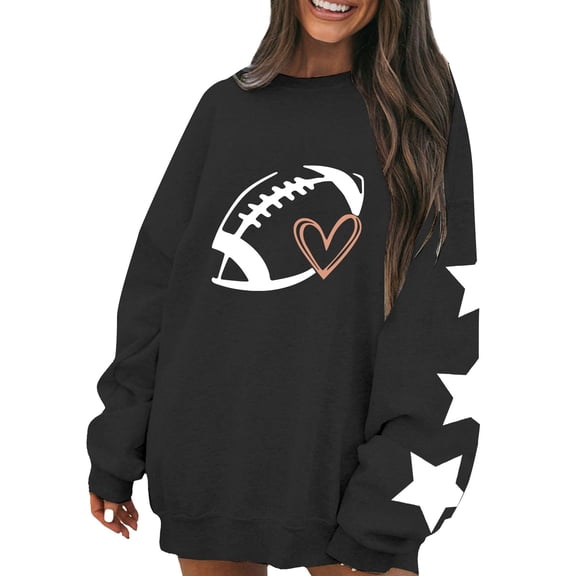 ZSQDM Women's Hoodless Sweatshirt Pullover Sweater Football Funny Sweatshirt for Women Graphic Print Sunday Casual Long Sleeve Crewneck 2026 Fall Pullover Polyester (Xxl)