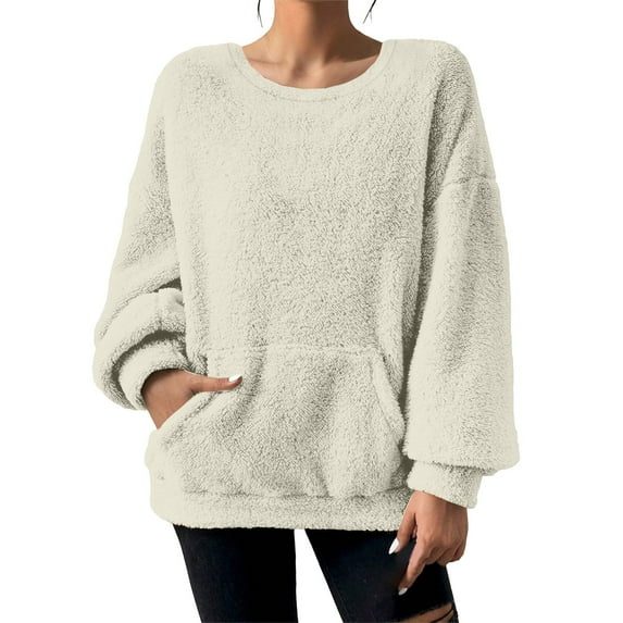 ZSQDM Women's Hoodless Sweatshirt Zipper Hoodies for Women Fleece Pullover Women Crewneck Sweatshirts Long Sleeve Hoodie Shoulder Sweaters Fall Outfits Winter Clothes Polyester,Spandex (S)