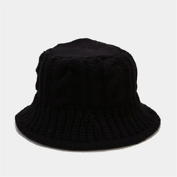 ZSQDM Women's Knitted Bucket Hat Windproof Handwoven Fisherman's Hat Winter Coarse Yarn Basin Hat beanie for Women Gulf of America Hat Bucket Hats Tattoo Ink Caps