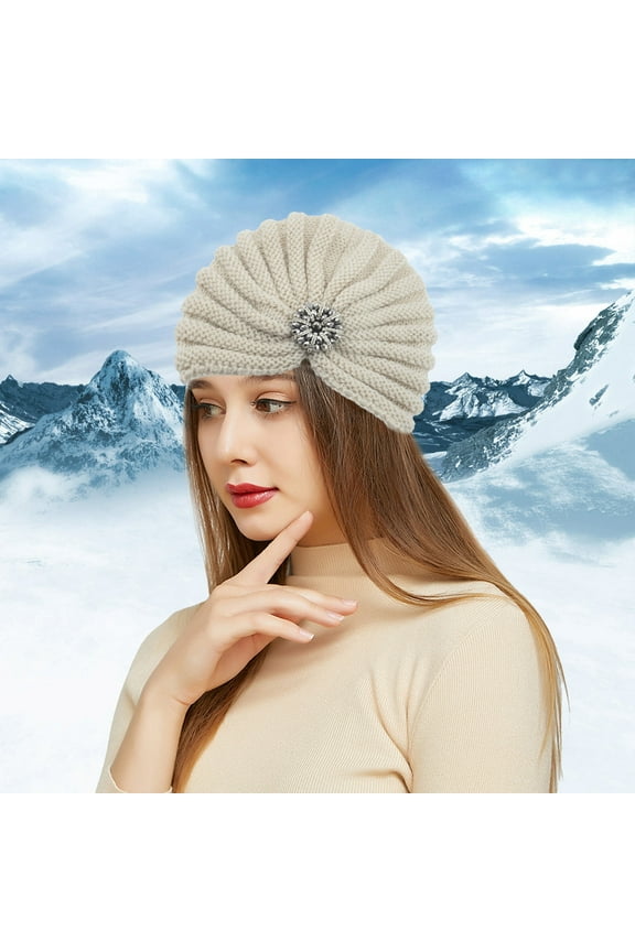 ZSQDM Women's Round bead Accessories Hat Woolen Hat Knitted Hat Bohemian Toe Cap beanie for Women Von Dutch Hat Baseball Caps Newsboy Cap for Men