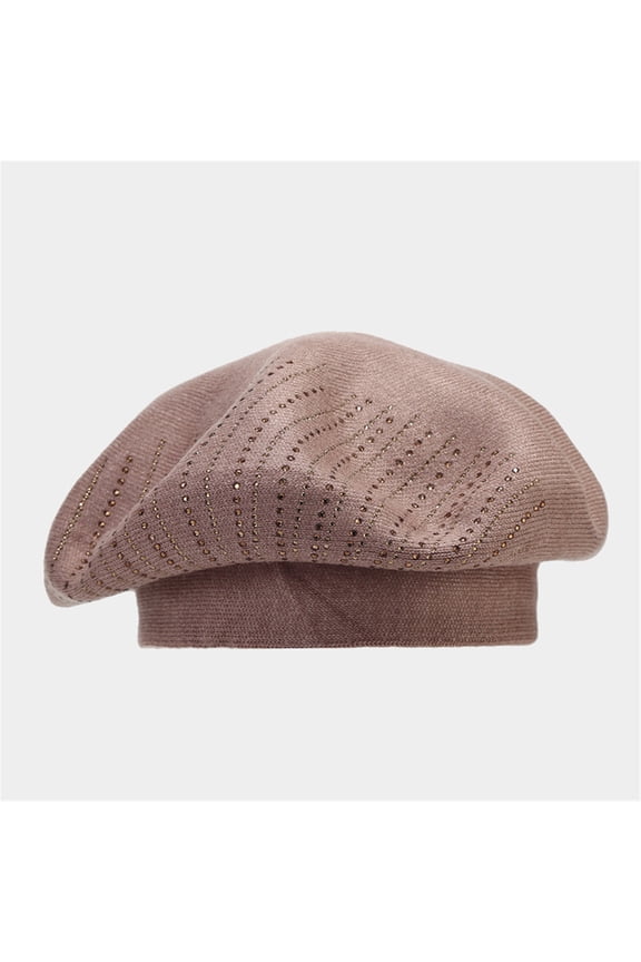 ZSQDM Women's Solid Color Vintage Knit beret Fall/Winter Hot Drill Warm Wool beret Women beanie beach Hats for Women berets Welding Cap
