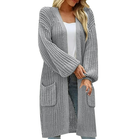 ZSQDM Women's Solid Sleeves Loose Large Pockets Casual Knitted Sweater Cardigan Navy Blue Cardigan Women's Oversized Sweater Casual Loose Crew Neck Side Split Jumper Tops Crochet Sweater(Xxxxl)