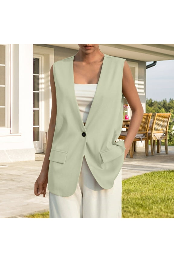 ZSQDM Women's Suit Vest Herringbone Tweed Work Wear Slim Fit Waistcoat Lady Women Fashion Jackets Plus Size Women's Polyester Jacket Ladies' Waistcoat is A Slimming and Elegant Coat(S)