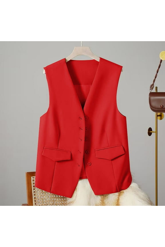 ZSQDM Women's Suit Vest Herringbone Tweed Work Wear Slim Fit Waistcoat Lady Womens Petite Wool Coat Women's Synthetic Fiber Jacket Women's Blazers Suit Jackets(Xxl）