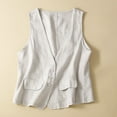 thumbnail image 1 of ZSQDM Women's Vintage Waistcoat Vest Suit Vests Double Breasted Sleeveless Blazer Coats Coat Women Women's Blended Vest A Loosecasual Cotton and Linen Vest with Pockets for Women in Autumn(M）, 1 of 3