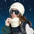 thumbnail image 1 of ZSQDM Women's Winter Warm Ear Knitted Hat Gloves Hat Shawl Set Fleece Hat Scarf Set with Fleece Hood Outdoor Cycling beanie Toddler Hat Scarf ,Hat,& Gloves Cap Sleeve Tops for Women, 1 of 3