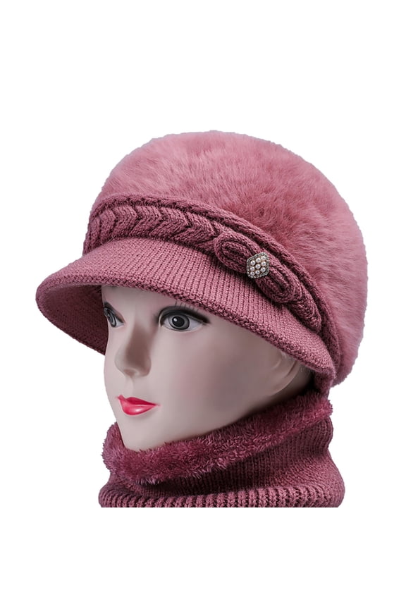 ZSQDM Women's Woolen Knitted Warm Basin Hat Padded Cotton Hat Women beanie Cowboy Hats for Women Bucket Hats Headache Cap
