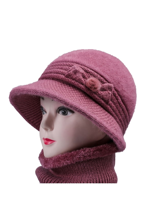 ZSQDM Women's Woolen Knitted Warm Basin Hat Padded Cotton Hat beanie Trucker Hats Women Bucket Hats Shower Cap