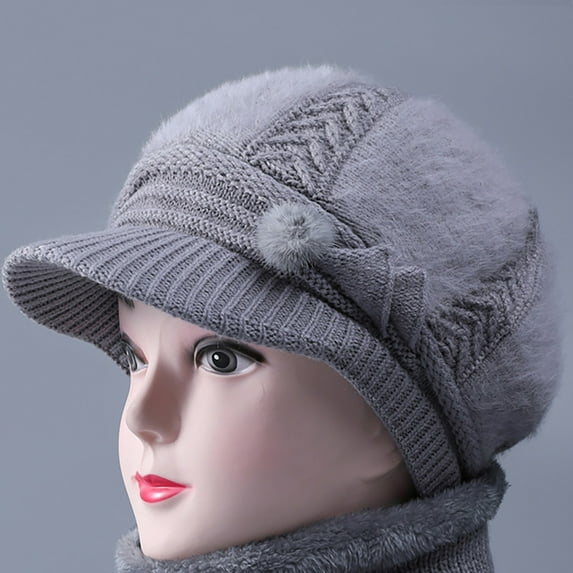 ZSQDM Women's Woolen Knitted Warm Basin Hat Padded Cotton Hat beanies Sun Hats for Men Bucket Hats Mens Caps
