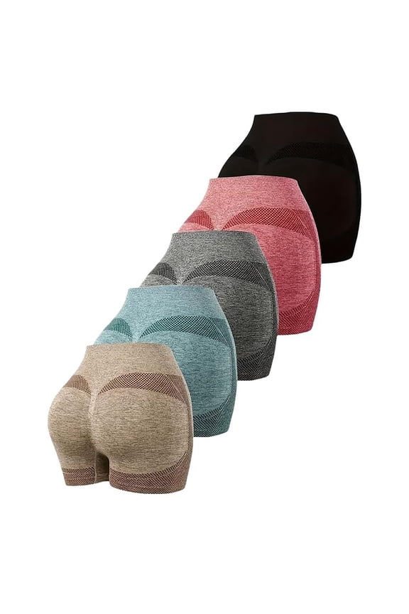 Women's Yoga and Running Short 5pcs Women Scrunch Butt Lifting Leggings Booty High Waisted Workout Yoga Pants Shorts