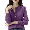 thumbnail image 1 of ZSQDM Womens Basic Crew Neck Button Down Cardigan Womens Cardigan Sweater for Women Crewneck Soft Loose Fit Basic Knit Pullover Sweaters Top Outfits Christmas Sweaters for Women（L）, 1 of 7