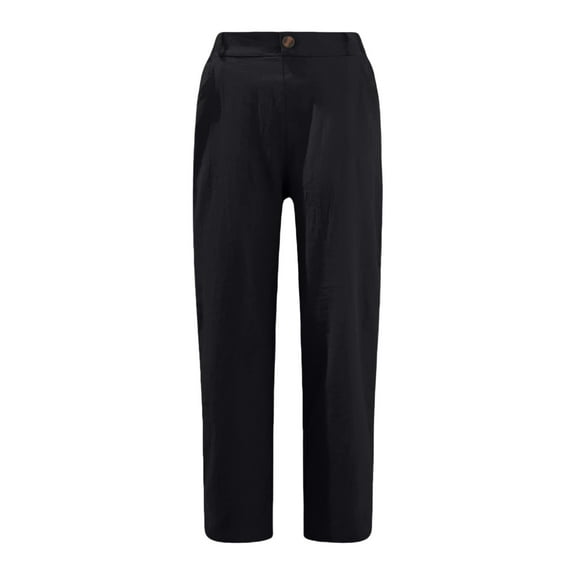 ZSQDM Womens Casual Pants Womens Casual Solid Color Pockets Zipper Elastic Waist Pants Long Trousers