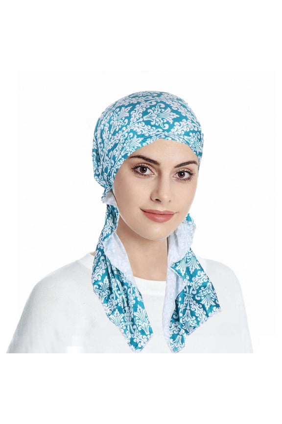 ZSQDM Womens Casual Printed Head Hat Cap Headwear Muslim Turban Cap beanie of Men Pro Shop Hat Baseball Caps Skull Cap