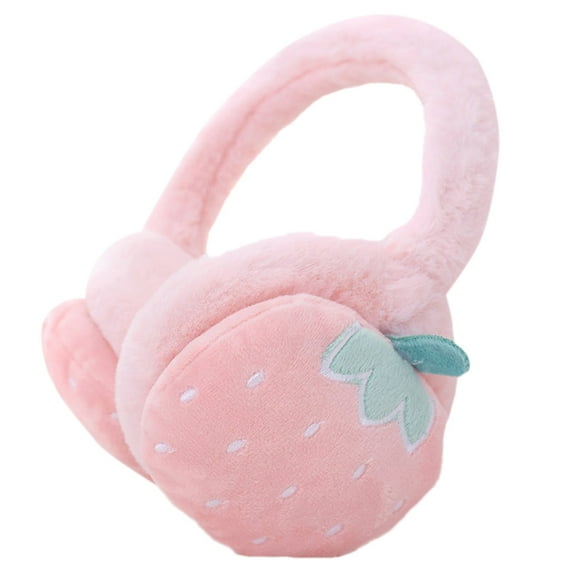 ZSQDM Womens Cute Fluffy Earmuffs Women And Children Adjustable Fruit Earmuffs Winter Warm Folding Ear Ear Warm Cold Earmuffs Winter Outdoor EarMuffs