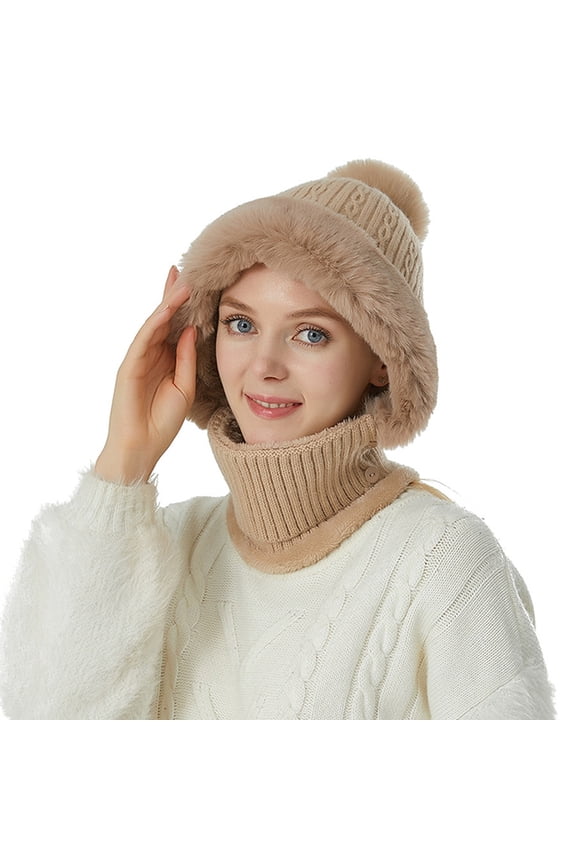 ZSQDM Womens Hat Neck Kit Fashion Simple and Versatile Knit Hat Womens Warm Ear Protection Women beanie Sun Hat Bomber Hats Cap Erasers for Pencils