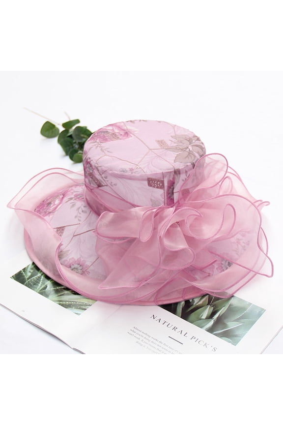 ZSQDM Womens Ladies Organza Church Wide Tea Party Wedding Hat Fancy beanie for Women Straw Hats for Men Baseball Caps Swimming Cap for Women