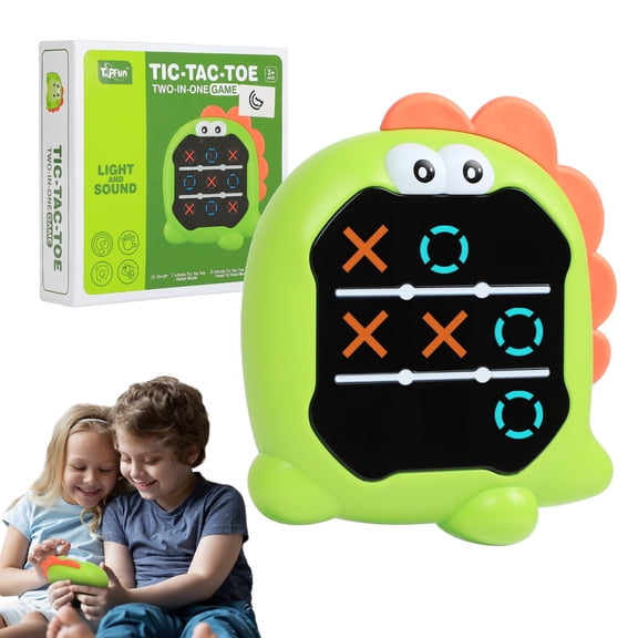 ZSUCC Electronic Tic Tac Toe Game, 3-in-1 Puzzles Portable Handheld Games, Dinosaur Toy for Boys Girls 6+, Portable Learing Travel Toy Gift