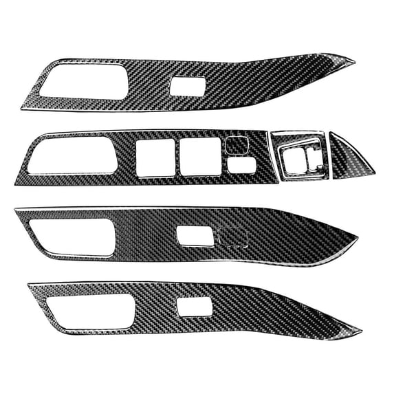ZSWAL Car Interior Window Lift Switch Panel Cover Trim Carbon Fiber Replacement for MITSUBISHI Lancer EVO X MR 2008-2015