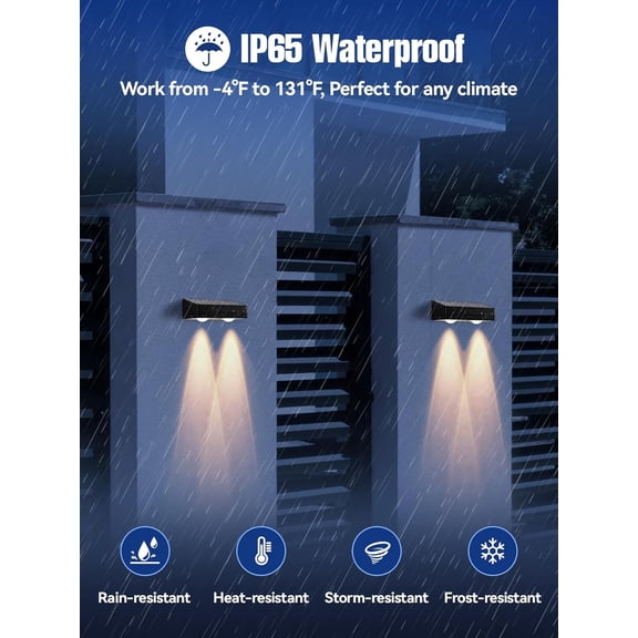 ZSYIQIX Solar Fence Lights 8 Pack, RGB Fence Solar Lights Outdoor Waterproof Led, 12 Modes Color Changing Outside Lightings Decor for Wall Railing Deck Backyard Garden Pool