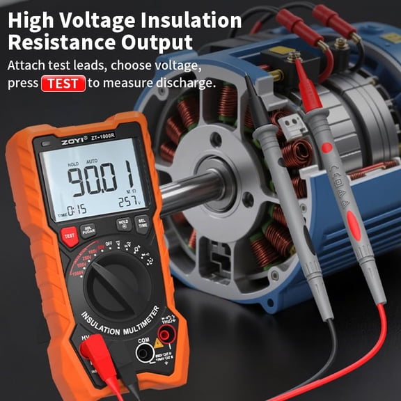 ZT-1000R 2-in-1 Megohmmeter 1000V with  & Digital Multimeter, Insulation Resistance up to 20G, 19999 Counts,  Diodes Ohm, TRMS, Auto-Ranging, Backlit LCD Screen, for Professional