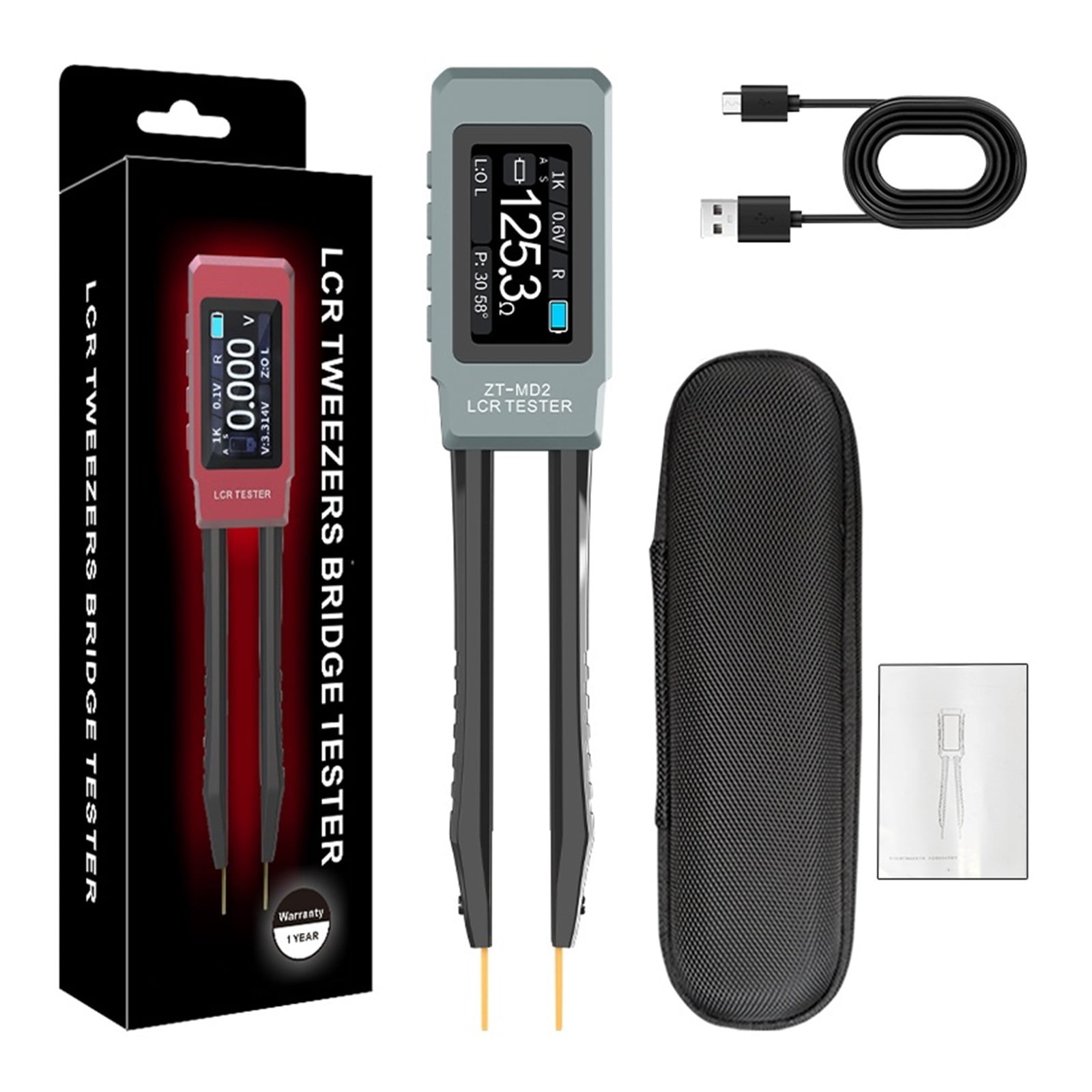 ZT-MD2 Intellint Tweezers Lcr Digital Brid Tester One k Measurement Of Resistance Capacitance, And Inductance ,Easy to Use