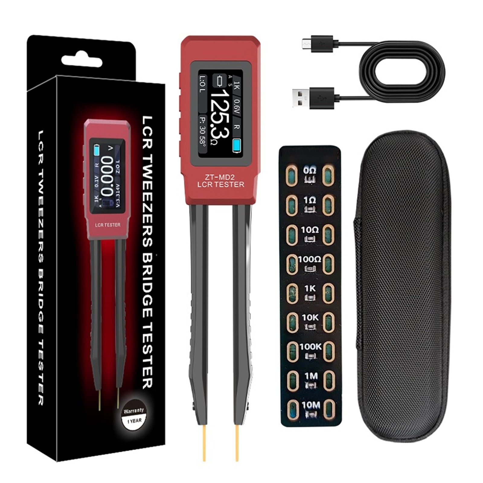 ZT-MD2 Intellint Tweezers Lcr Digital Brid Tester One k Measurement Of Resistance Capacitance, And Inductance ,Easy to Use