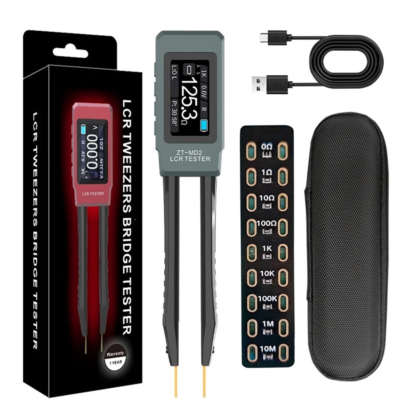 ZT-MD2 Intellint Tweezers Lcr Digital Brid Tester One k Measurement Of Resistance Capacitance, And Inductance ,Easy to Use