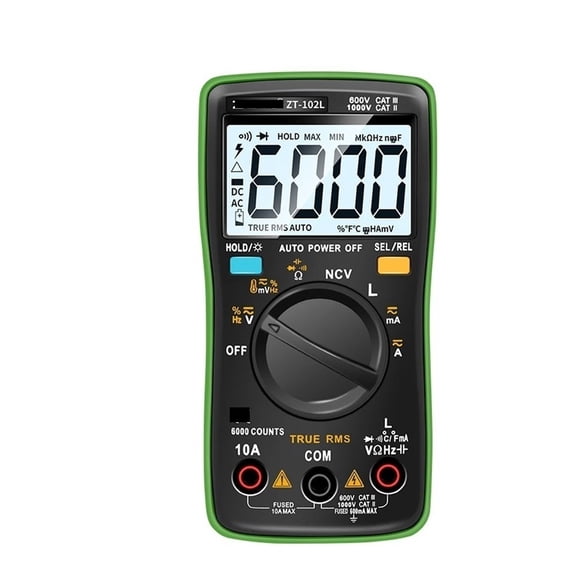 ZT102L Smart Digital Multimeter, 6000 Counts Auto Range True RMS Ammeter Tester