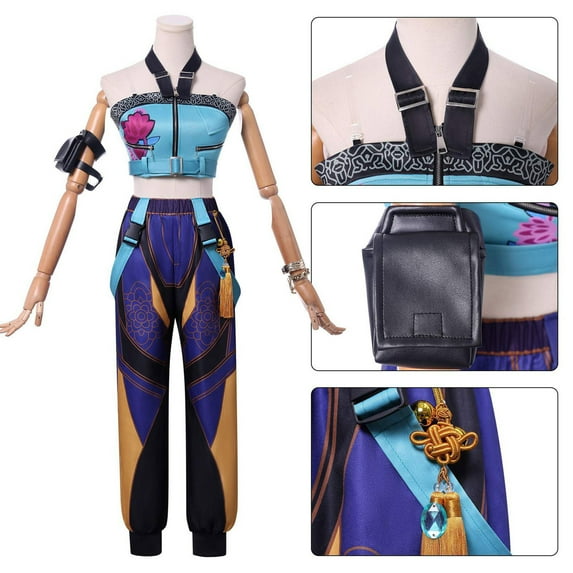 ZTACE POP Singer Stars Halloween Costume - Zoey Cosplay Costume, Women Cosplay Outfit Bodysuit, Halloween Cosplay Party Outfits - Blue, XS