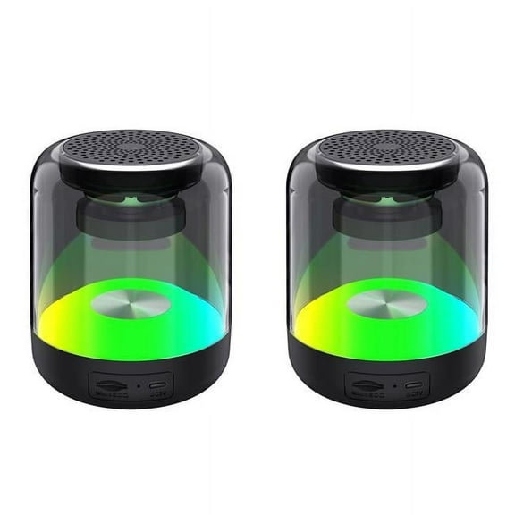 ZTECH SYNCWAVE 2-Pack of LED Wireless Speakers with Synchronized Audio