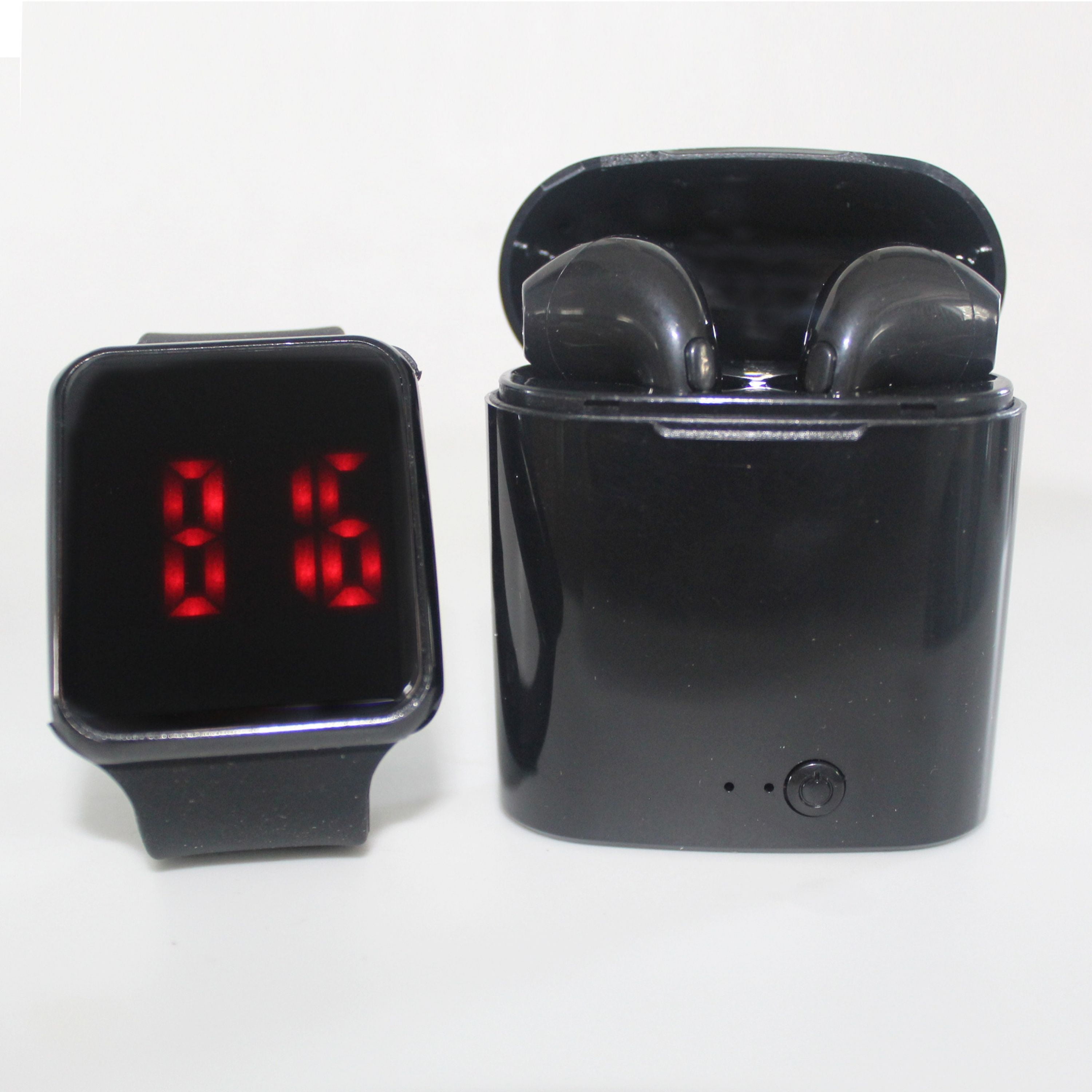 ZTECH Unisex LED Touch Watch and Wireless Headphones with Portable