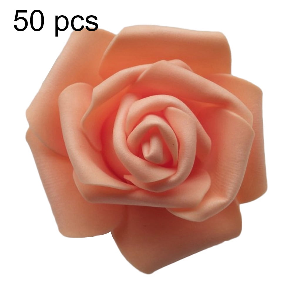 ZTGD 50Pcs Artificial PE Foam Rose Flowers Head DIY Wedding Home Room ...